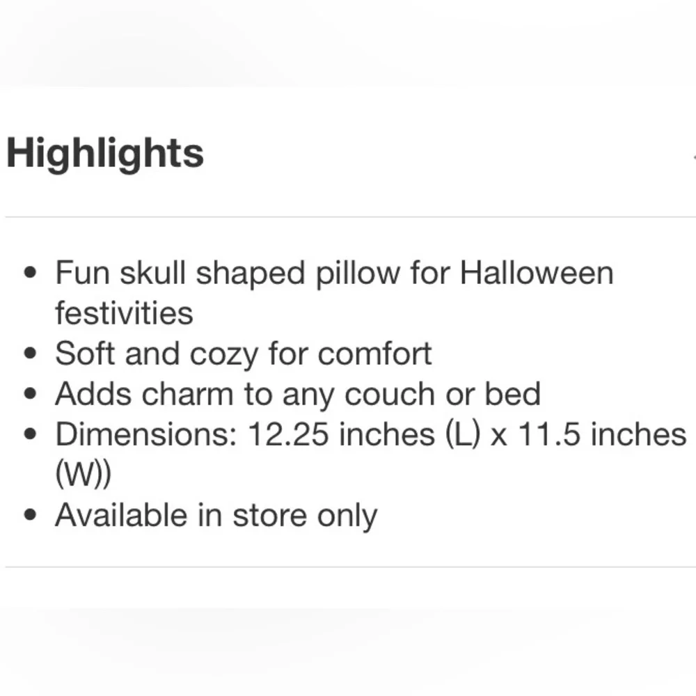 Target Bullseye’s Playground Halloween Skull Skeleton Novelty Throw Pillow